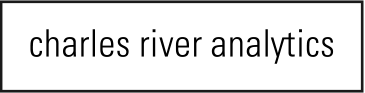 Image of Charles River Analytics rectangular logo black and white.