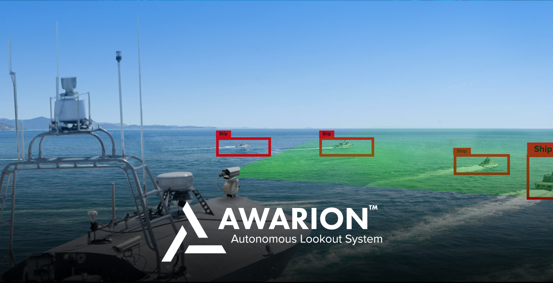 Awarion logo on image of boats on water.