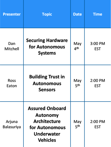 Image of AUVSI event schedule.